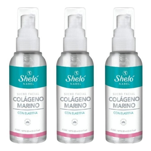 3 Pack Suero Facial Colágeno Marino Shelo