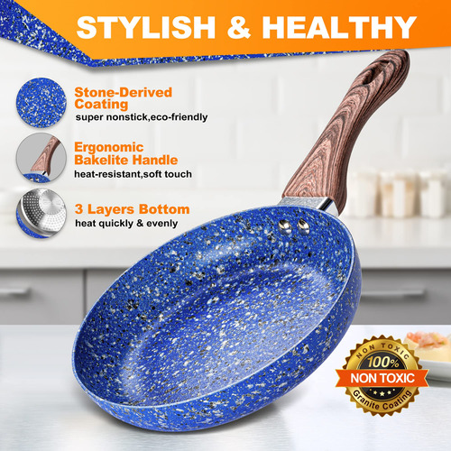 Michelangelo Juego Utensilio Cocina 15 Pieza Azul Granito