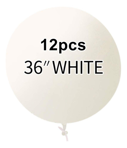 Globo Blanco Redondo Latex 36  Calidad Helio Premium Gigante