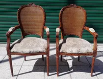 Comprar Par Sillones Antiguo Francés Luis Xvi Oval Medallón Cabecera