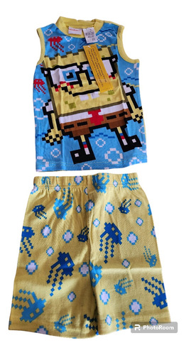 Pijama Bob Esponja Nikelodeon Importado Talle 8 Nuevo C/eti