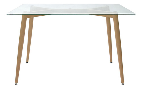 Imagem 2 de 4 de Mesa De Jantar Retangular Com Tampo De Vidro Veneza 120cm