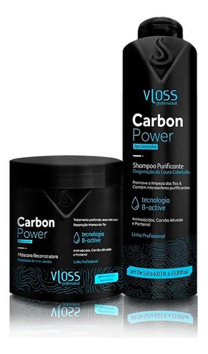 Carbon Power Shampoo + Máscara, Aminoácidos E Pantenol