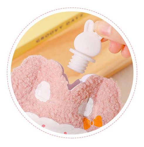 Mini Bolsa De Agua Caliente Tapón 350ml Kawaii Cute Animals Osito Rosa