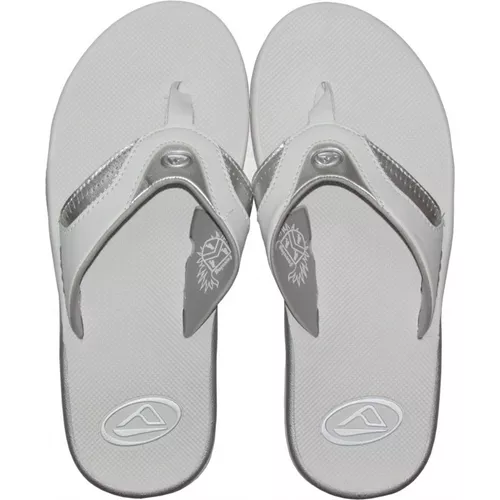 White & Silver Flip Flops