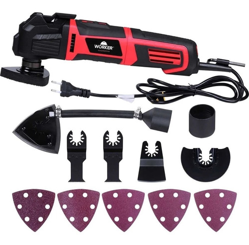 Lixadeira Elétrica Multifuncional 330w 220v Worker 992828 Cor Vermelho