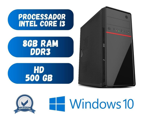 Imagem 1 de 2 de Cpu Desktop Smart I3 8gb Ram 500gb Win10 Pró Original