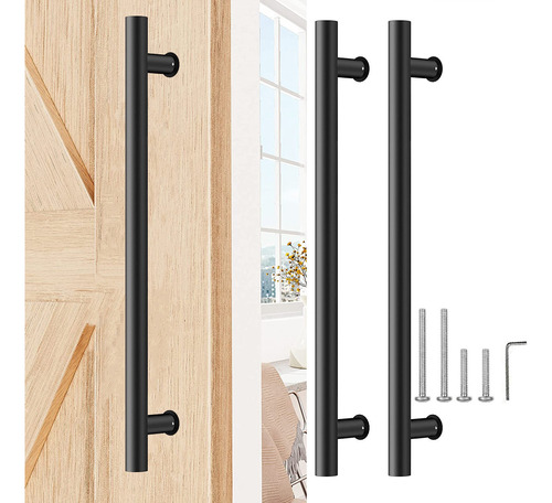 Jaladeras Puerta Cristal Acero Inoxidable Tipo H Negro 100cm