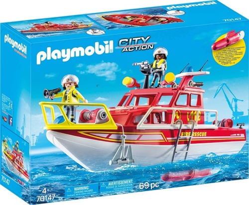 Playmobil 70147 Barco Bomberos De Rescate Original