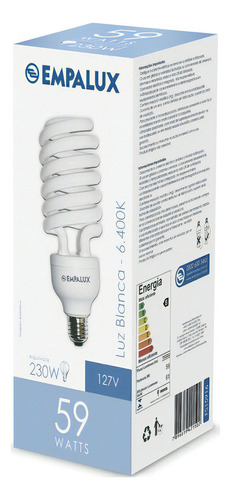 Lâmpada Fluorescente Espiral 59w 127v Empalux