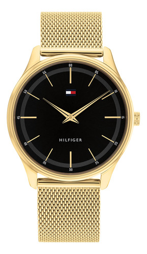 Reloj Tommy Hilfiger De Acero Inoxidable Con Malla Negro