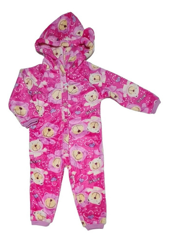 Pijama Infantil Inverno Macacão Fleece Soft  Menina 1a3 Anos