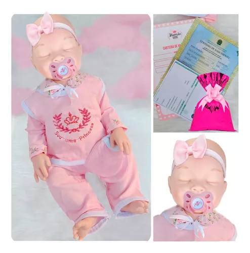 Boneca - Bebe Soninho Reborn Rosa - 2652 COTIPLAS