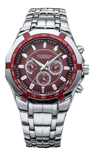 Pack Reloj De Pulsera Para Hombre Curren 8084 Cuarzo Rojo An