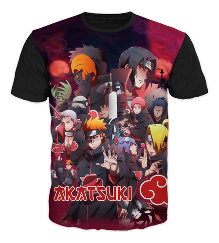 Camisetas De Naruto Anime Kakashi Akatsuki Itachi Ref G15