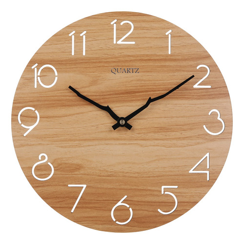 Laigoo Reloj De Pared De Madera De 12 Pulgadas, Analogico, S