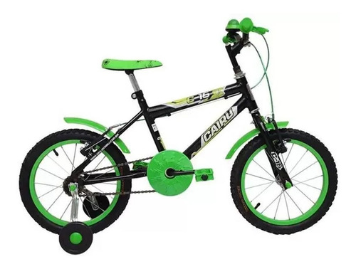 Bicicleta Infantil Aro 16 Cairu Preto E Verde