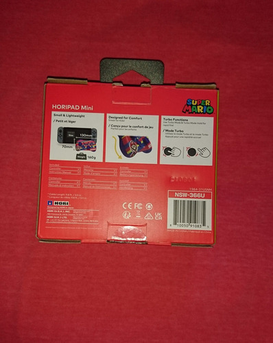 Controle Hori Pad Mini Mário Licenciado Nintendo Azul/vermelho