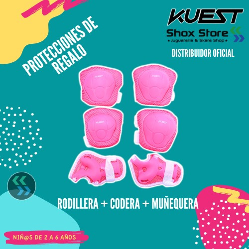 Monopatin Infantil 3 Ruedas Con Luces + Protecciones Regalo