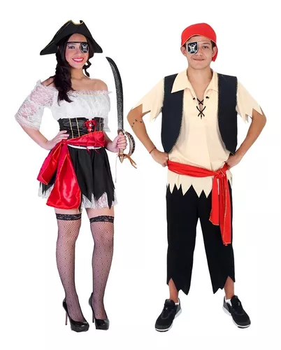 Fantasia Masculina Adulto Pirata (chapéu Incluso)