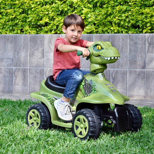 Moto Eléctrica Prinsel Mini Quad Dinosaurio Color Verde oscuro