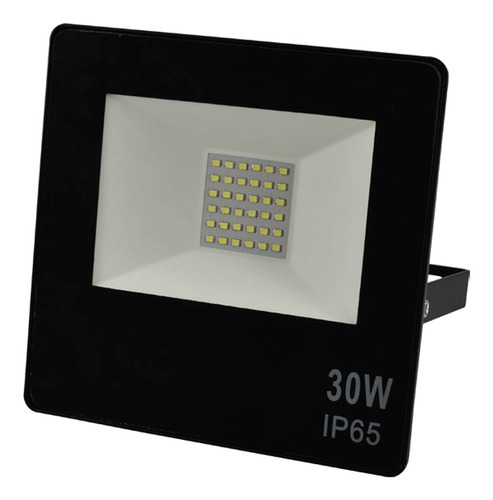 Foco Reflector Led 30w Luz Fria Negro Logic