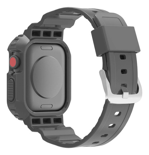 Pulseira Capa Armadura Tpu Para Apple Watch 45mm Series 8 Cor Preto Fosco