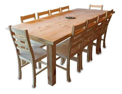 Juego De Comedor Mesa De Pino 160x85 + 4 Sillas 4 Fajas