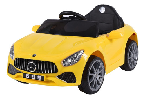 Carro Montable Eléctrico Aeiou B003 Recargable Color Amarillo