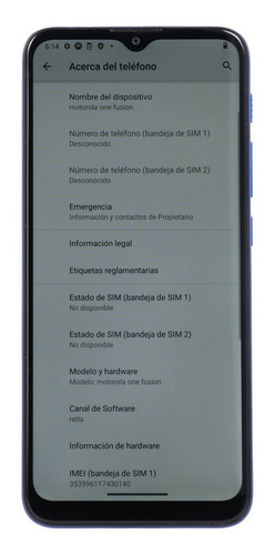 Imagen 2 de 6 de Teléfono Motorola One Fusion