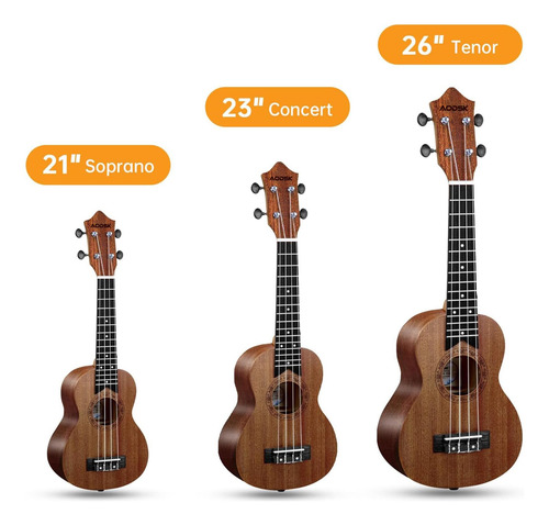 Aodsk Ukelele De Concierto Para Principiante Kit De Ukelele