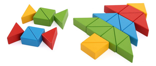Bloques De Rompecabezas Triangulares De Madera Para Niños Pe