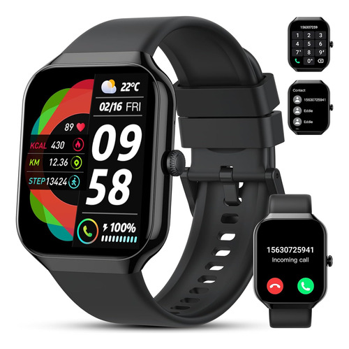 Smartwatch Reloj Inteligente Sport Android Ios 2.01 Negro Negro Lisa Negro Negro