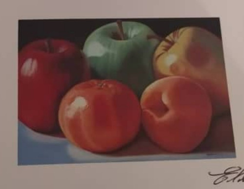 Pintura Óleo De Ellery Gutiérrez Frutas Varias