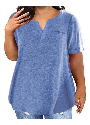 Playera W De Talla Grande Para Mujer, Sexy, Con Cuello En V,