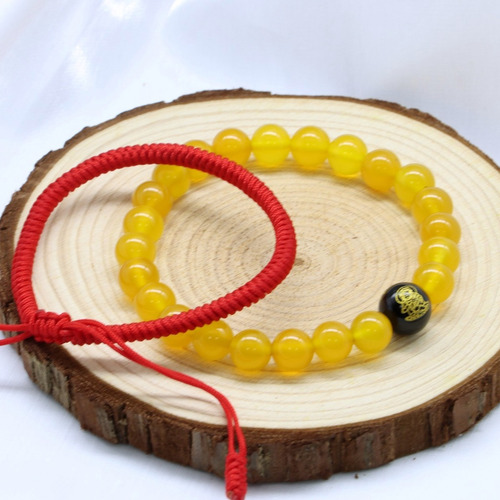 Pulsera De Cuentas De Cristal Y Pulsera Tejida A Mano 3 Piez