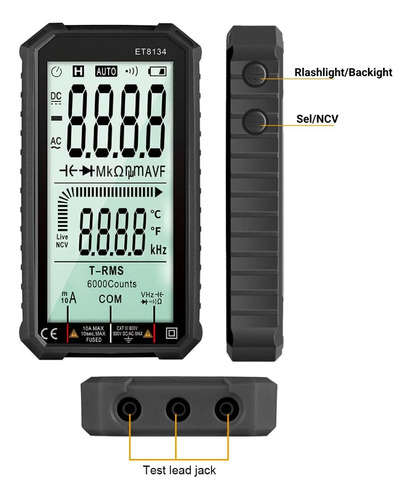 Et8134 Multimedia Digital Multiple Voltage Medidor De