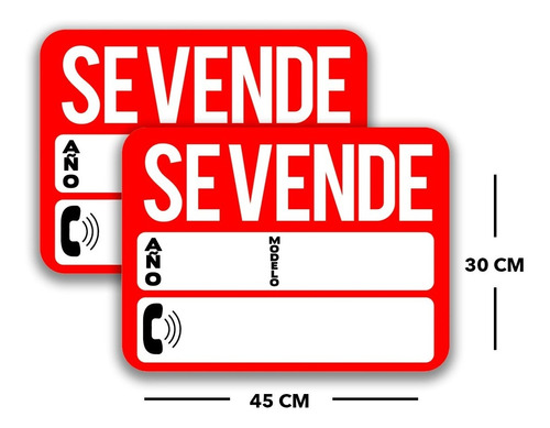 Pack 2 Sticker Se Vende, Año Y Modelo 45x30cm (auto)