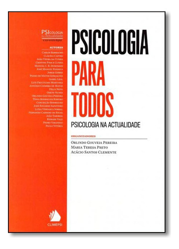 Psicologia Para Todos  Climepsi, De Vários Autores. Editora Climepsi Em Português