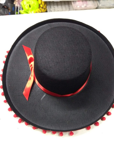 Imagen 3 de 5 de Gorro Sombrero Flamenco Español De Tela Cotillon