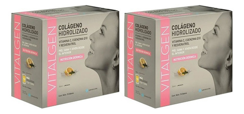 Vitalgen Colageno Hidrolizado Combo 2 Un X 15 Sobres + Q10 Sabor Limón