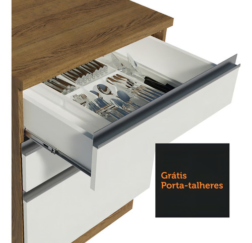 Cozinha Completa Cant Glamy Madesa 349002 C Arm Bal S Tam Rb Cor Rustic/Branco