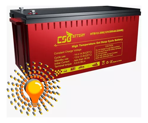 Casil CA122000 Batería solar 12V 200Ah Batería SLA AGM Compatible Batería  para sistema de paneles solares, panel solar de batería, RV, Marina, 4D y