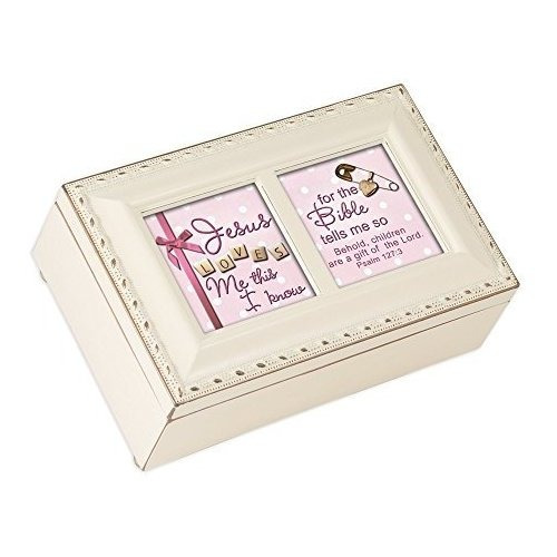 Caja De Música De Joyas De Jesus Loves Me Girl Elegant Ivory