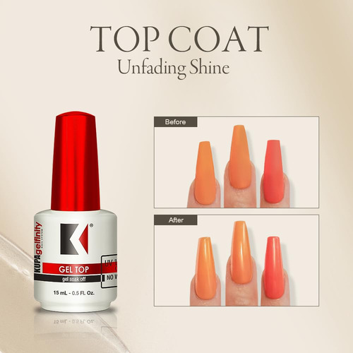 Kupa Gelfinity - Top Coat Gel De Brillo (sin Limpiar) 0.5 Fl