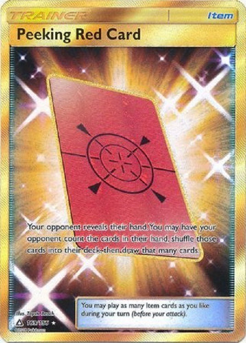 Peeking Red Card 169/156 Secret Raro Pokemon Tcg