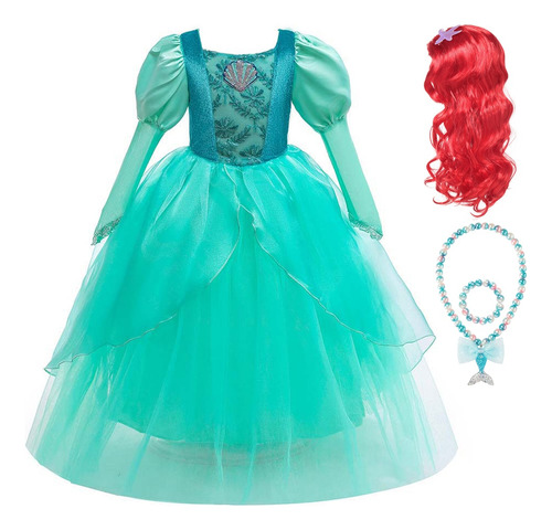 Vestido De Princesa Sirena Ariel Para Niños  Vestido B Borda