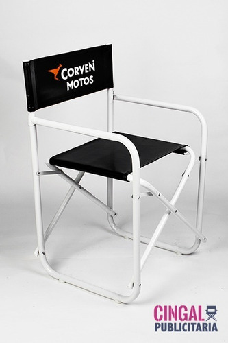 Sillon Director Caño Redondo C/pint. Color Bca/ Ngra O Gris