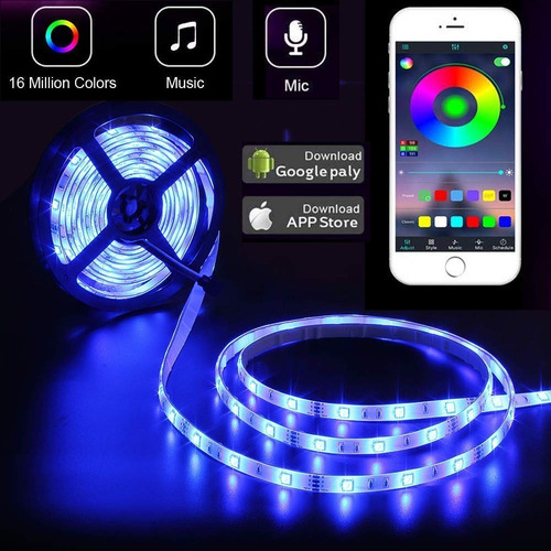 Tira Luces Led Bluetooth 5m Control App Usb Impermeable Rgb