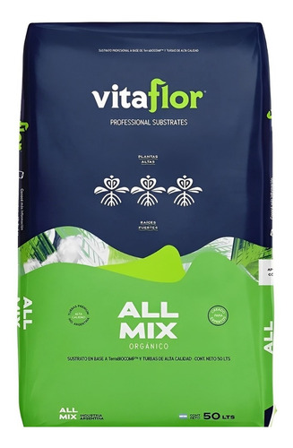 Allmix 50lt Sustrato Vitaflor Cultivo Orgánico Valhalla Grow